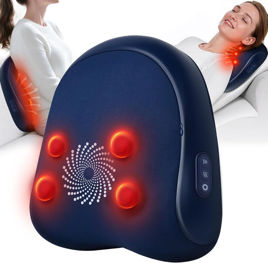 Electric Massage Pillow with Gentle Kneading and Heat for Full-Body Comfort