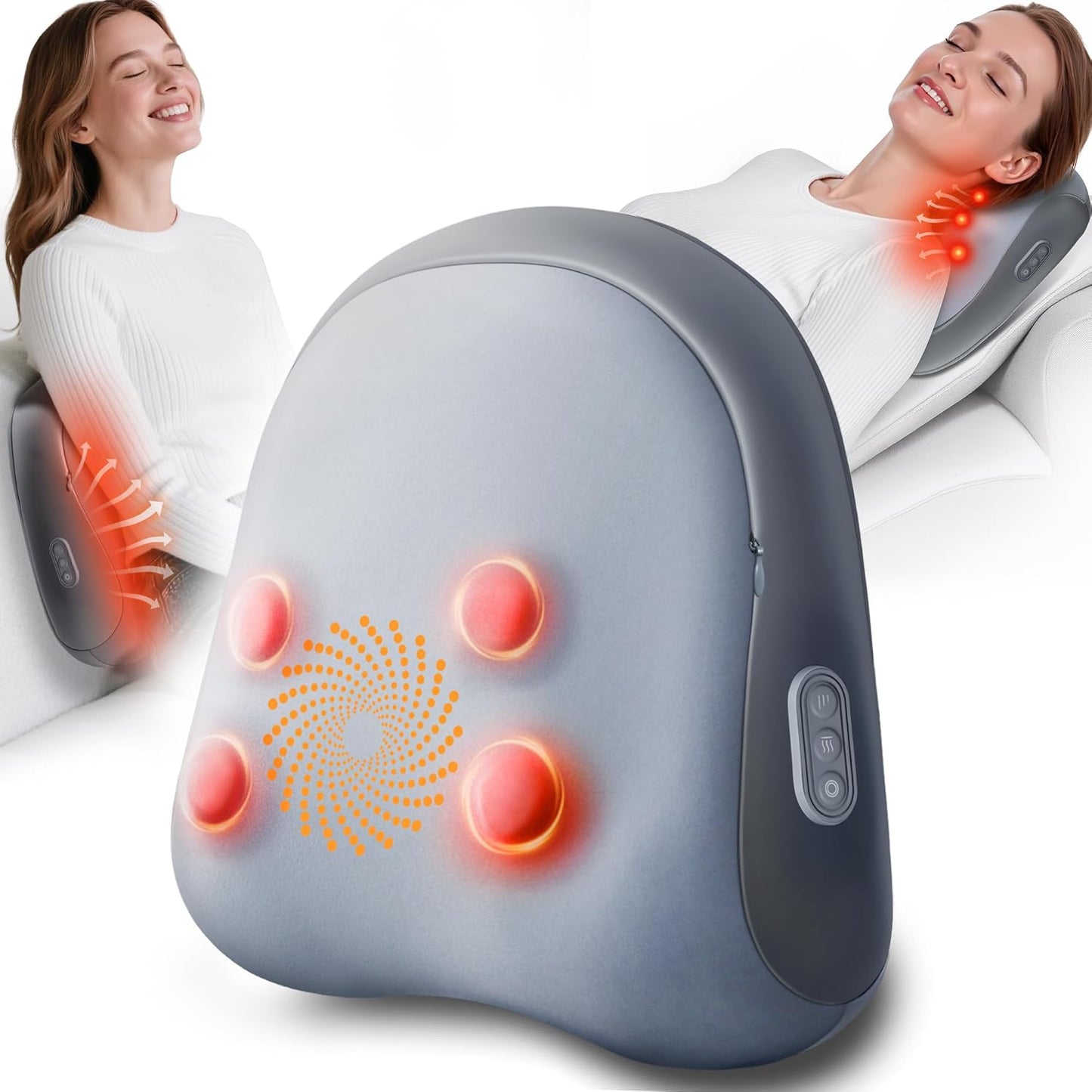 Electric Massage Pillow with Gentle Kneading and Heat for Full-Body Comfort