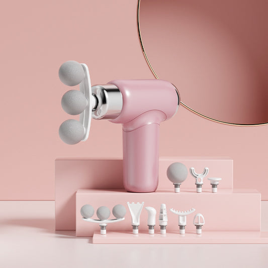 Compact Multi-Head Handheld Massage Device for Everyday Muscle Relaxation