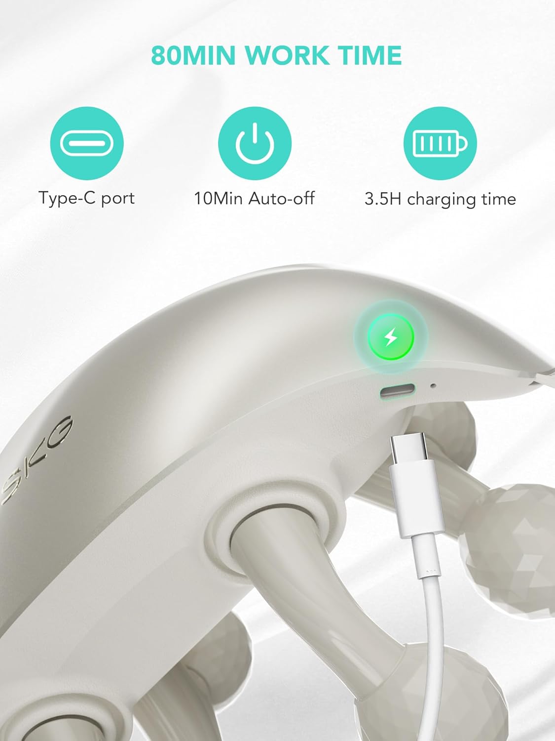 Cordless Neck and Shoulder Massager with Shiatsu-Style Kneading and Heat