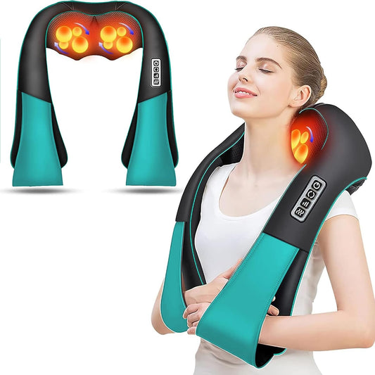 Electric Neck and Back Massage Pillow with Heated Kneading Function