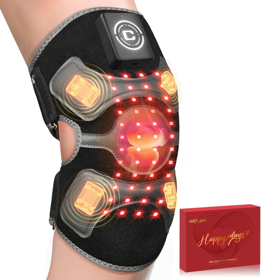 Cordless Knee Support Massager with Multi-Area Vibration and Heat Comfort