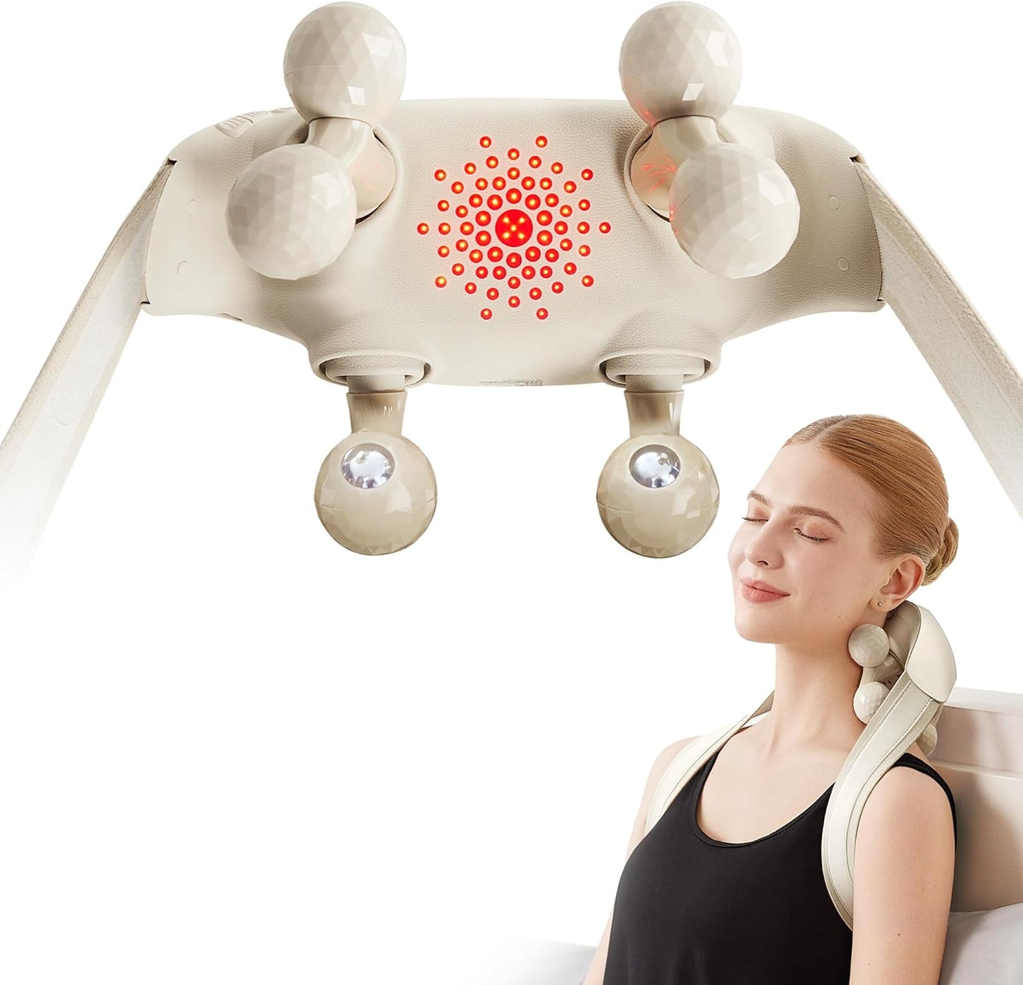 Cordless Neck and Shoulder Massager with Shiatsu-Style Kneading and Heat