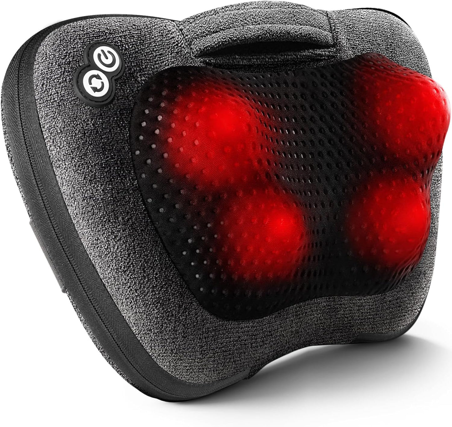 Electric Shiatsu-Style Massage Pillow with Heat for Neck, Back, and Leg Comfort