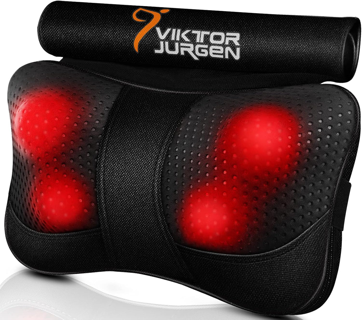 Electric Shiatsu-Style Massage Pillow with Heat for Neck, Back, and Leg Comfort