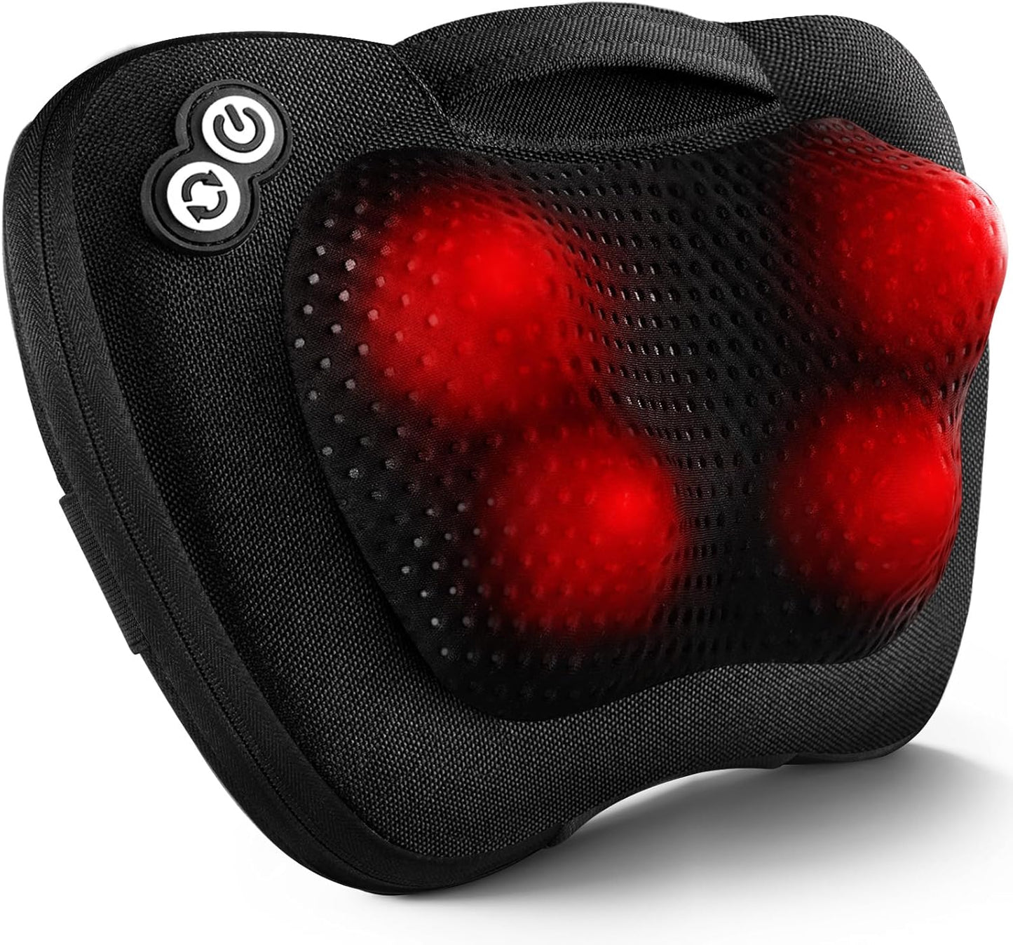 Electric Shiatsu-Style Massage Pillow with Heat for Neck, Back, and Leg Comfort