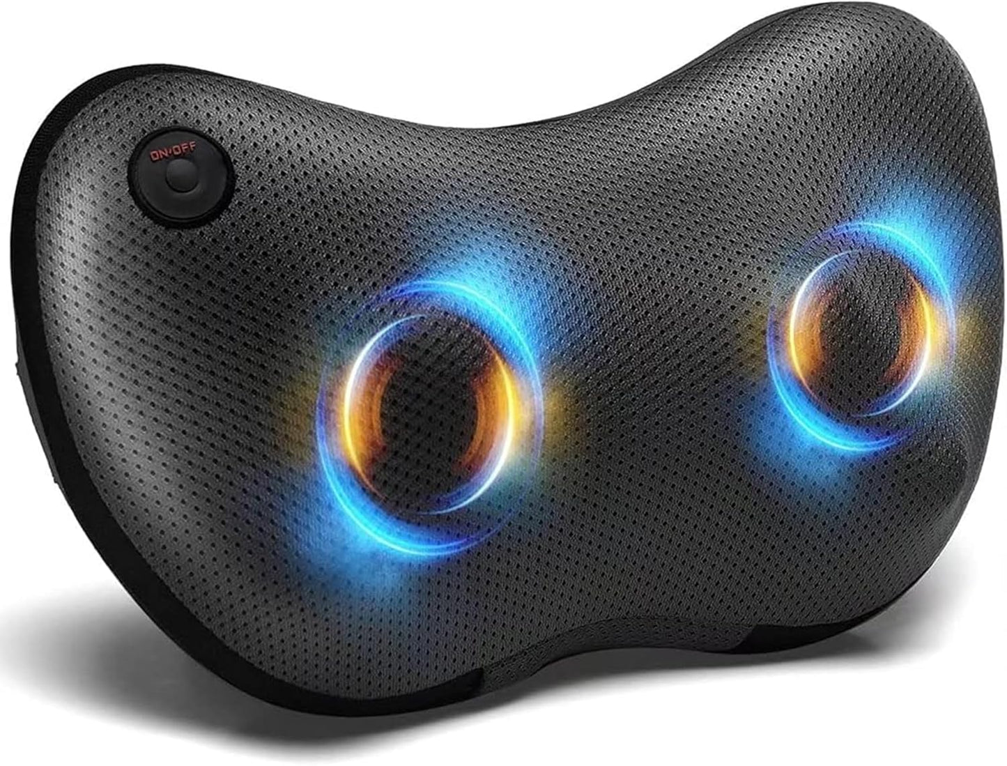 Electric Shiatsu-Style Massage Pillow with Heat for Neck, Back, and Leg Comfort