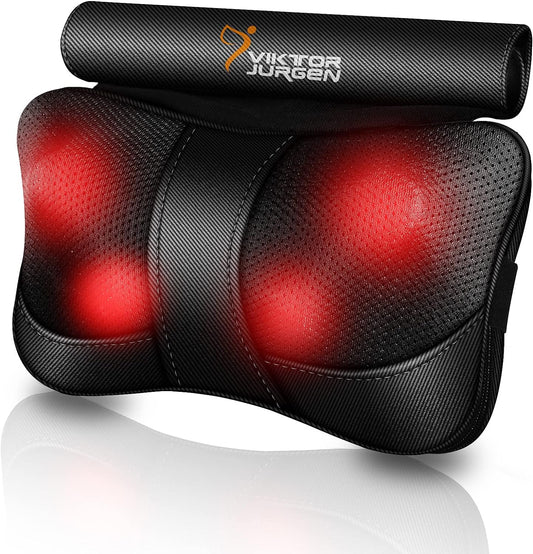 Electric Shiatsu-Style Massage Pillow with Heat for Neck, Back, and Leg Comfort
