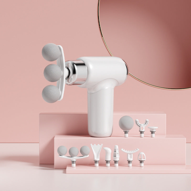 Compact Multi-Head Handheld Massage Device for Everyday Muscle Relaxation