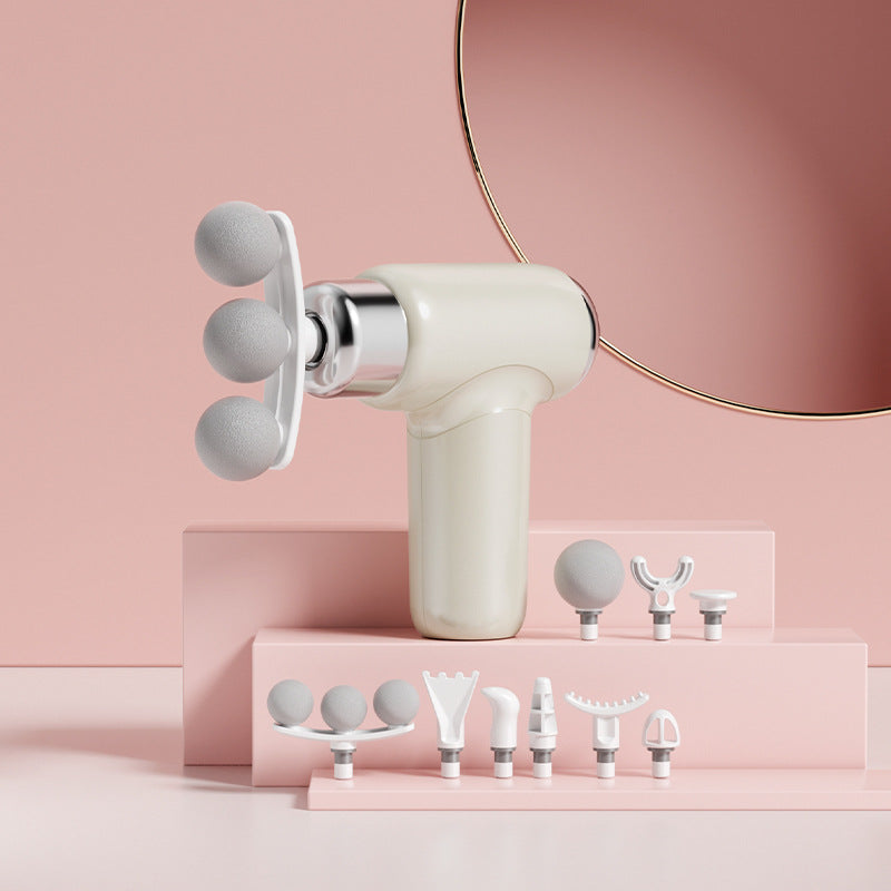 Compact Multi-Head Handheld Massage Device for Everyday Muscle Relaxation