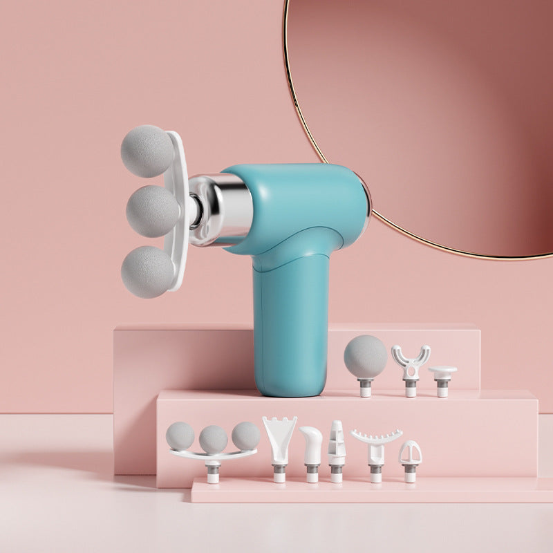 Compact Multi-Head Handheld Massage Device for Everyday Muscle Relaxation